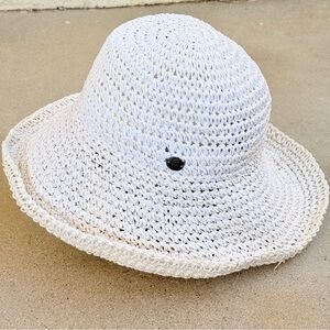 Karfil Hats UPF 50 Woven Straw Ivory White Sun Hat Floppy Wide Brim Packable O/S